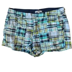 Telluride Y2K Style Chic Women's Plaid Green White and Blue Colorful Shorts